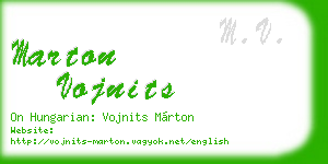 marton vojnits business card