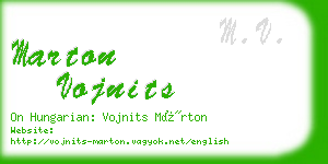 marton vojnits business card